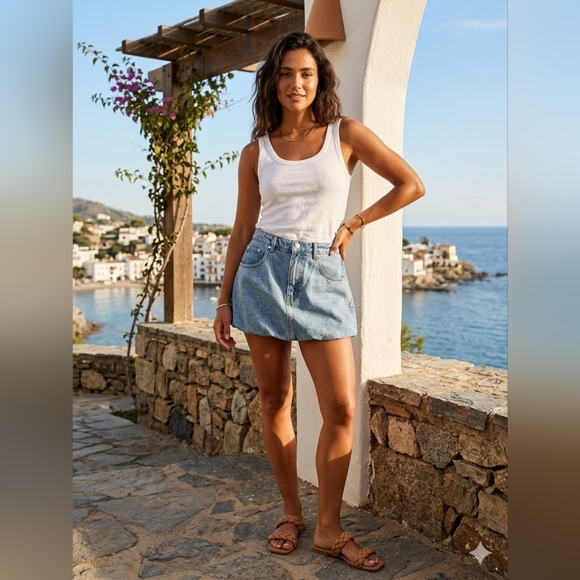 Steve Madden Dresses & Skirts - Steve Madden Women's Blue 100% Cotton Denim Mini Bubble Jean Skirt Sz 28 NWT